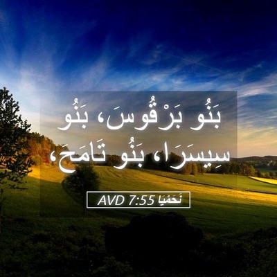 Picture 05 - نَحَمْيَا 7:55 AVD - بَنُو بَرْقُوسَ، بَنُو - Bible Verse Picture