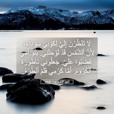 Picture 05 - نَشِيدُ ٱلْأَنْشَادِ 1:6 AVD - لَا تَنْظُرْنَ إِلَيَّ - Bible Verse Picture