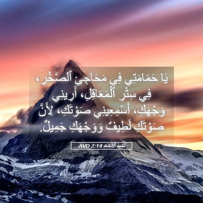 Picture 05 - نَشِيدُ ٱلْأَنْشَادِ 2:14 AVD - يَا حَمَامَتِي فِي - Bible Verse Picture