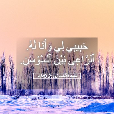 Picture 05 - نَشِيدُ ٱلْأَنْشَادِ 2:16 AVD - حَبِيبِي لِي وَأَنَا لَهُ. - Bible Verse Picture