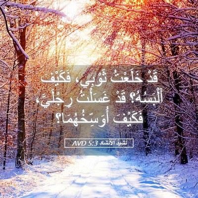 Picture 05 - نَشِيدُ ٱلْأَنْشَادِ 5:3 AVD - قَدْ خَلَعْتُ ثَوْبِي، - Bible Verse Picture