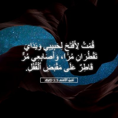 Picture 05 - نَشِيدُ ٱلْأَنْشَادِ 5:5 AVD - قُمْتُ لِأَفْتَحَ - Bible Verse Picture