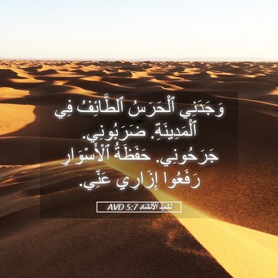 Picture 05 - نَشِيدُ ٱلْأَنْشَادِ 5:7 AVD - وَجَدَنِي ٱلْحَرَسُ - Bible Verse Picture