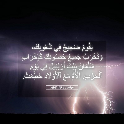 Picture 05 - هُوشَع 10:14 AVD - يَقُومُ ضَجِيجٌ فِي - Bible Verse Picture