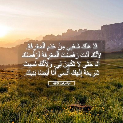 Picture 05 - هُوشَع 4:6 AVD - قَدْ هَلَكَ شَعْبِي مِنْ - Bible Verse Picture