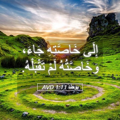 Picture 05 - يوحنَّا 1:11 AVD - إِلَى خَاصَّتِهِ جَاءَ، - Bible Verse Picture