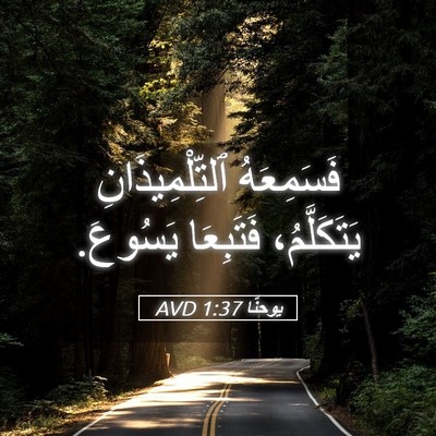 Picture 05 - يوحنَّا 1:37 AVD - فَسَمِعَهُ - Bible Verse Picture