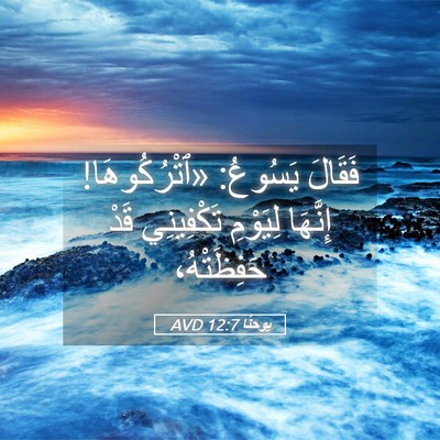 Picture 05 - يوحنَّا 12:7 AVD - فَقَالَ يَسُوعُ: - Bible Verse Picture