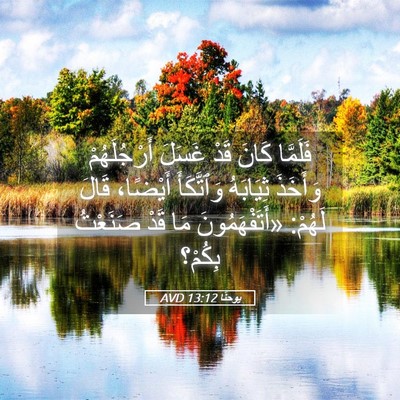 Picture 05 - يوحنَّا 13:12 AVD - فَلَمَّا كَانَ قَدْ غَسَلَ - Bible Verse Picture