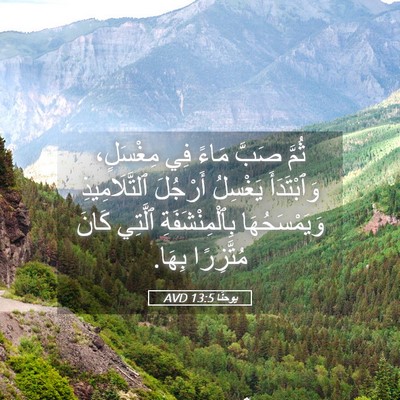 Picture 05 - يوحنَّا 13:5 AVD - ثُمَّ صَبَّ مَاءً فِي - Bible Verse Picture