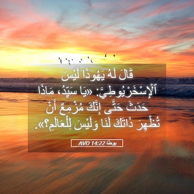 Picture 05 - يوحنَّا 14:22 AVD - قَالَ لَهُ يَهُوذَا لَيْسَ - Bible Verse Picture