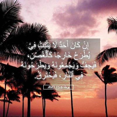 Picture 05 - يوحنَّا 15:6 AVD - إِنْ كَانَ أَحَدٌ لَا - Bible Verse Picture