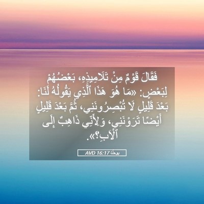 Picture 05 - يوحنَّا 16:17 AVD - فَقَالَ قَوْمٌ مِنْ - Bible Verse Picture
