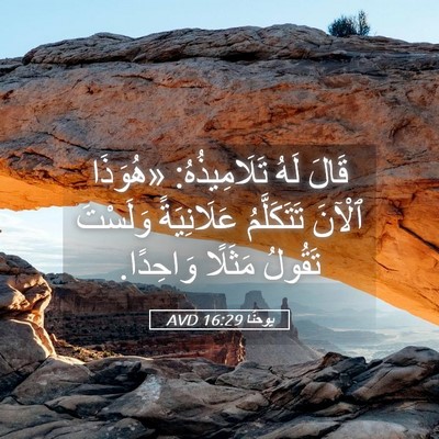 Picture 05 - يوحنَّا 16:29 AVD - قَالَ لَهُ تَلَامِيذُهُ: - Bible Verse Picture
