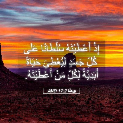 Picture 05 - يوحنَّا 17:2 AVD - إِذْ أَعْطَيْتَهُ - Bible Verse Picture