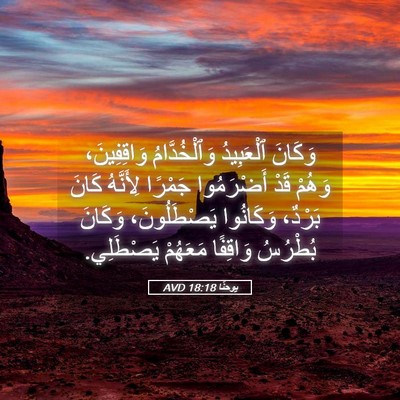 Picture 05 - يوحنَّا 18:18 AVD - وَكَانَ ٱلْعَبِيدُ - Bible Verse Picture