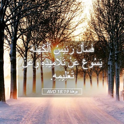 Picture 05 - يوحنَّا 18:19 AVD - فَسَأَلَ رَئِيسُ - Bible Verse Picture