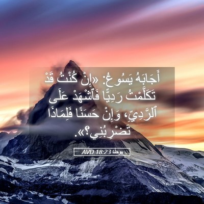 Picture 05 - يوحنَّا 18:23 AVD - أَجَابَهُ يَسُوعُ: «إِنْ - Bible Verse Picture