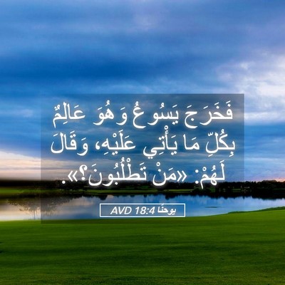 Picture 05 - يوحنَّا 18:4 AVD - فَخَرَجَ يَسُوعُ وَهُوَ - Bible Verse Picture