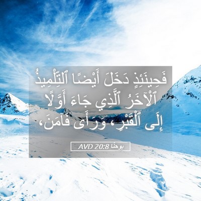 Picture 05 - يوحنَّا 20:8 AVD - فَحِينَئِذٍ دَخَلَ - Bible Verse Picture