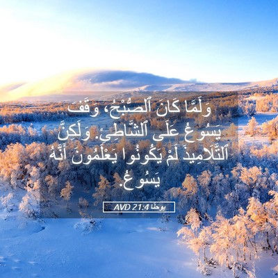 Picture 05 - يوحنَّا 21:4 AVD - وَلَمَّا كَانَ ٱلصُّبْحُ، - Bible Verse Picture