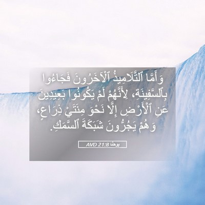 Picture 05 - يوحنَّا 21:8 AVD - وَأَمَّا ٱلتَّلَامِيذُ - Bible Verse Picture