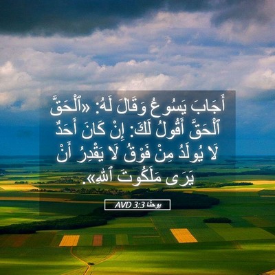 Picture 05 - يوحنَّا 3:3 AVD - أَجَابَ يَسُوعُ وَقَالَ - Bible Verse Picture