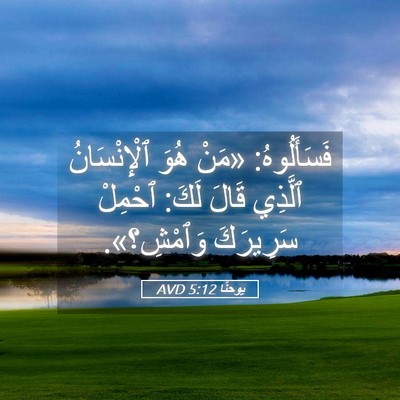 Picture 05 - يوحنَّا 5:12 AVD - فَسَأَلُوهُ: «مَنْ هُوَ - Bible Verse Picture