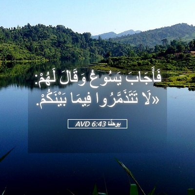 Picture 05 - يوحنَّا 6:43 AVD - فَأَجَابَ يَسُوعُ وَقَالَ - Bible Verse Picture