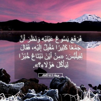 Picture 05 - يوحنَّا 6:5 AVD - فَرَفَعَ يَسُوعُ - Bible Verse Picture