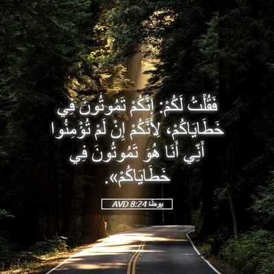 Picture 05 - يوحنَّا 8:24 AVD - فَقُلْتُ لَكُمْ: إِنَّكُمْ - Bible Verse Picture