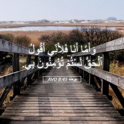 Picture 05 - يوحنَّا 8:45 AVD - وَأَمَّا أَنَا فَلِأَنِّي - Bible Verse Picture