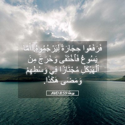 Picture 05 - يوحنَّا 8:59 AVD - فَرَفَعُوا حِجَارَةً - Bible Verse Picture