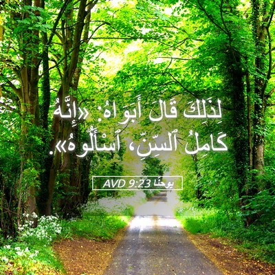 Picture 05 - يوحنَّا 9:23 AVD - لِذَلِكَ قَالَ أَبَوَاهُ: - Bible Verse Picture