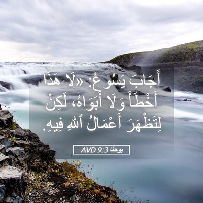Picture 05 - يوحنَّا 9:3 AVD - أَجَابَ يَسُوعُ: «لَا - Bible Verse Picture