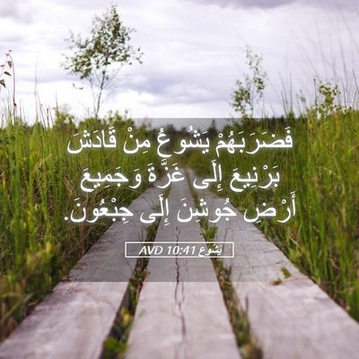 Picture 05 - يَشُوع 10:41 AVD - فَضَرَبَهُمْ يَشُوعُ مِنْ - Bible Verse Picture