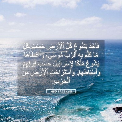 Picture 05 - يَشُوع 11:23 AVD - فَأَخَذَ يَشُوعُ كُلَّ - Bible Verse Picture