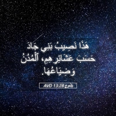 Picture 05 - يَشُوع 13:28 AVD - هَذَا نَصِيبُ بَنِي جَادَ - Bible Verse Picture