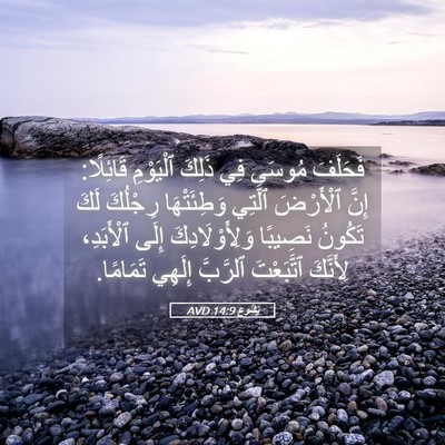 Picture 05 - يَشُوع 14:9 AVD - فَحَلَفَ مُوسَى فِي ذَلِكَ - Bible Verse Picture