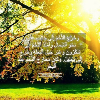 Picture 05 - يَشُوع 15:11 AVD - وَخَرَجَ ٱلتُّخْمُ إِلَى - Bible Verse Picture