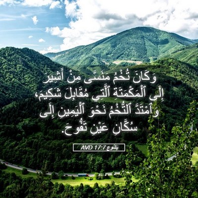 Picture 05 - يَشُوع 17:7 AVD - وَكَانَ تُخْمُ مَنَسَّى - Bible Verse Picture