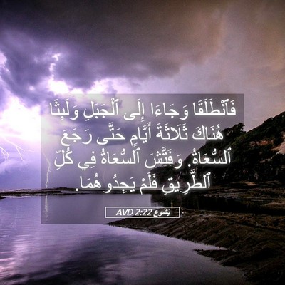 Picture 05 - يَشُوع 2:22 AVD - فَٱنْطَلَقَا وَجَاءَا - Bible Verse Picture