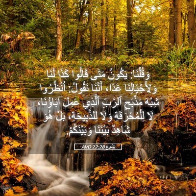 Picture 05 - يَشُوع 22:28 AVD - وَقُلْنَا: يَكُونُ مَتَى - Bible Verse Picture