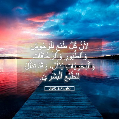 Picture 05 - يَعقُوب 3:7 AVD - لِأَنَّ كُلَّ طَبْعٍ - Bible Verse Picture