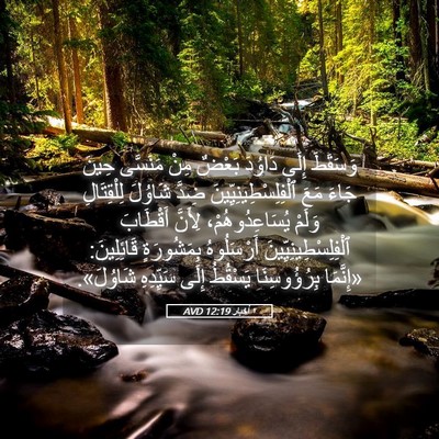 Picture 05 - ١ أخبار 12:19 AVD - وَسَقَطَ إِلَى دَاوُدَ - Bible Verse Picture