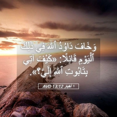 Picture 05 - ١ أخبار 13:12 AVD - وَخَافَ دَاوُدُ ٱللهَ فِي - Bible Verse Picture