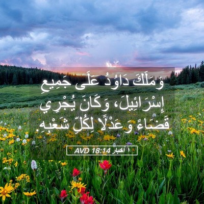 Picture 05 - ١ أخبار 18:14 AVD - وَمَلَكَ دَاوُدُ عَلَى - Bible Verse Picture