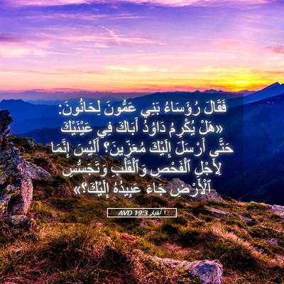 Picture 05 - ١ أخبار 19:3 AVD - فَقَالَ رُؤَسَاءُ بَنِي - Bible Verse Picture