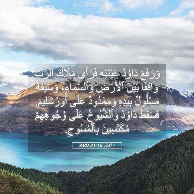 Picture 05 - ١ أخبار 21:16 AVD - وَرَفَعَ دَاوُدُ - Bible Verse Picture