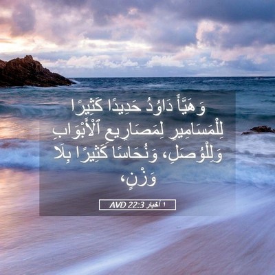 Picture 05 - ١ أخبار 22:3 AVD - وَهَيَّأَ دَاوُدُ - Bible Verse Picture